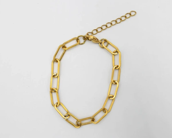 Gouden paperclip armband